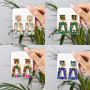 Shiny Rhinestone Hollow Decor Clearance Big Dangle Earrings For Women Boho Trend Luxury Design Wedding Party Pendant Jewelry