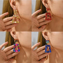 Shiny Rhinestone Hollow Decor Clearance Big Dangle Earrings For Women Boho Trend Luxury Design Wedding Party Pendant Jewelry